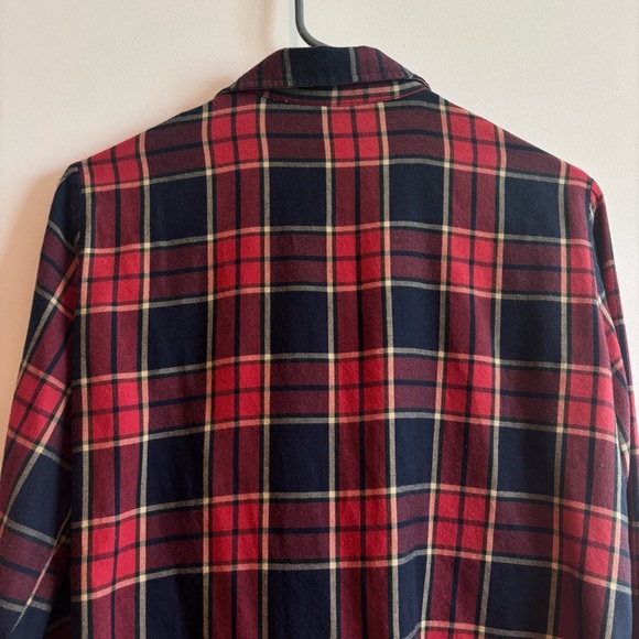 Zara Woman Red Plaid Studded Snap Button Flannel Shirt Medium Western Cowgirl - Picture 6 of 7